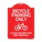 Signmission Bicycle Parking Please Secure Your Bike Properly, Red & White Alum, 18" x 24", RW-1824-24319 A-DES-RW-1824-24319 - alternate 1